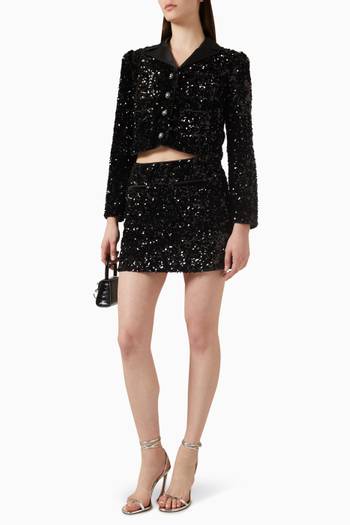 hover state of Cropped Jacket in Sequin