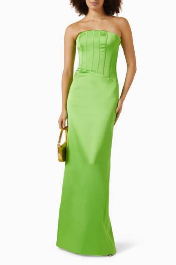 hover state of Guede Asymmetrical Off-shoulder Gown