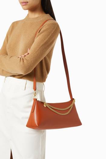 hover state of Medium Posen Zip Top Shoulder Bag in Soft Leather