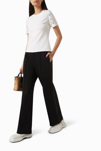 hover state of Side Vent Wide-Legs Pants in Cotton