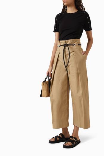 hover state of Origami Wide-Leg Pants in Cotton