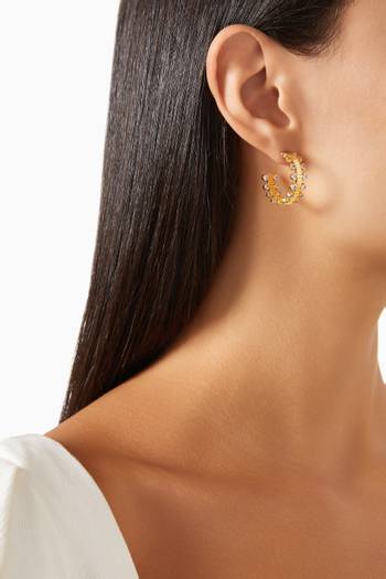 hover state of Chasing Dream Hoop Earrings in 24kt Gold-plated Sterling Silver