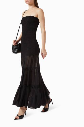 hover state of Arabella Tiered Maxi Dress in Crepe