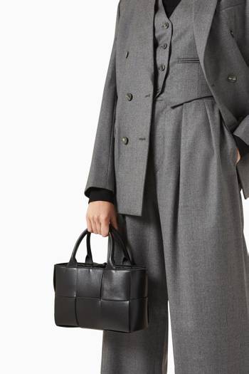 hover state of Mini Arco Tote Bag in Intrecciato Leather