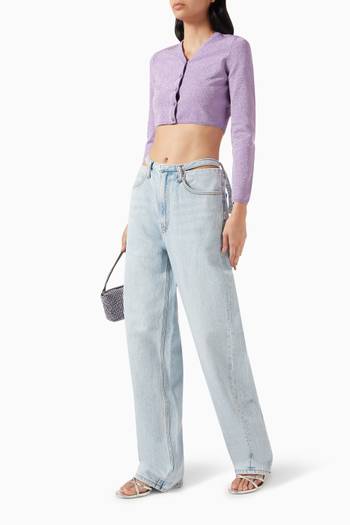hover state of Detachable Waistband Balloon Jeans in Denim
