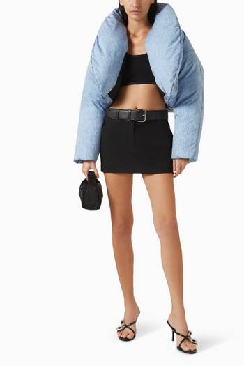 hover state of Oversized Cropped Puffer Jacket in Nylon