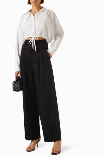 hover state of Low-rise Tailored Pants in Wool