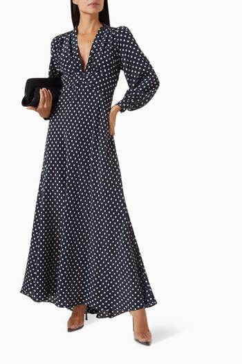 hover state of Emory Polka-dot Print Dress in Silk