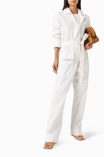hover state of Belted Jumpsuit in Cotton