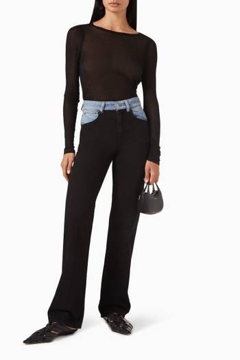 hover state of Sheer Crew Neck Top in Lyocell