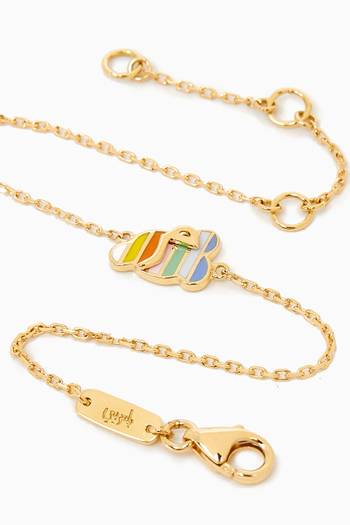 hover state of 'M' Letter Charm Bracelet in 18kt Yellow Gold