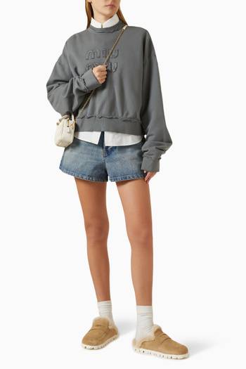 hover state of Loose-fit Shorts in Denim