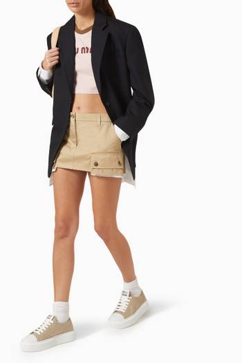 hover state of Panama Belted Mini Skirt in Cotton