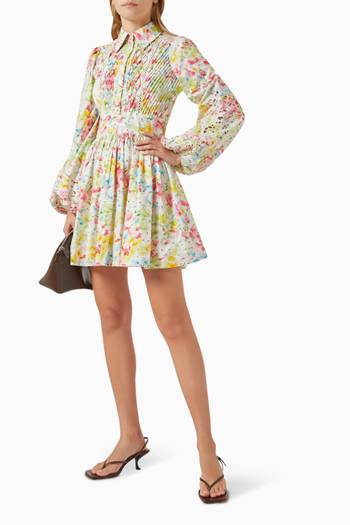 hover state of Floral Mini Dress in Cotton