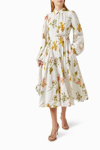hover state of Collared Midi Dress in Linen