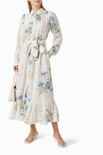 hover state of Maxi Shirt Dress in Linen