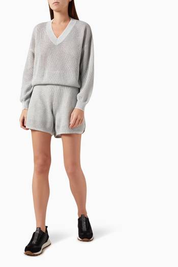 hover state of Drawstring Shorts in Cotton-knit