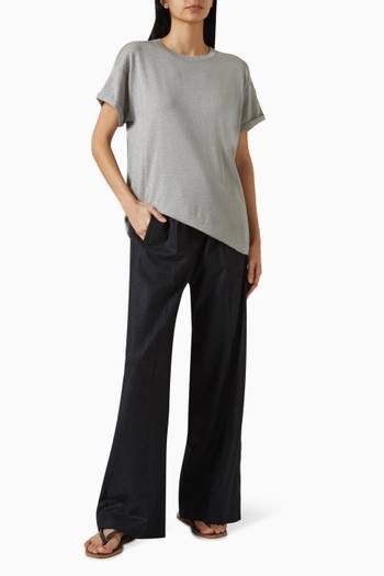 hover state of Oversized T-shirt Sweater in Cashmere-silk