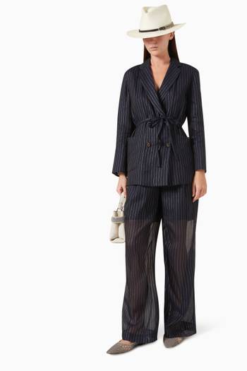 hover state of Belted Blazer in Cotton-blend