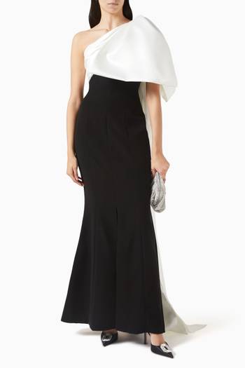 hover state of One-shoulder Bow Maxi Dress