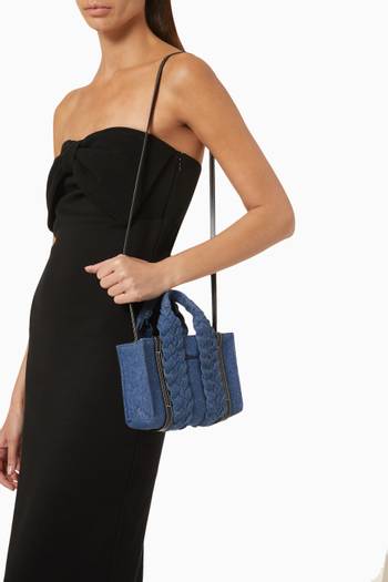 hover state of Small Woody Tote Bag in Denim