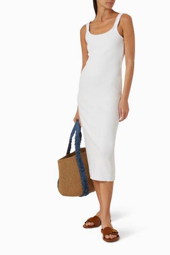 hover state of Ribbed Tank Midi Dress in Cotton-jersey