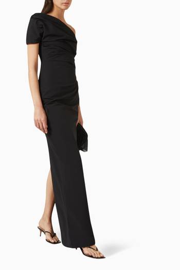 hover state of Reatta One-shoulder Gown in Crepe