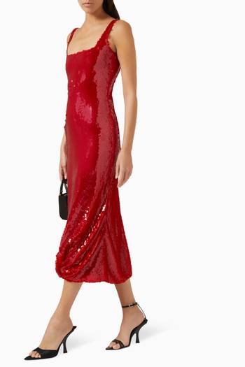 hover state of Sidd Sequinned Midi Dress