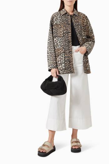 hover state of Leopard-print Jacket in Washed Cotton-canvas