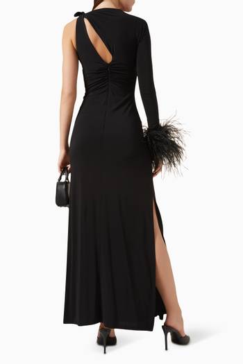 hover state of Tanner Feather-trim Gown in Jersey