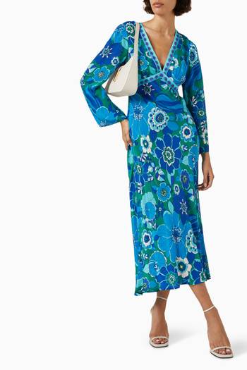 hover state of Tania Midi Dress in Silk