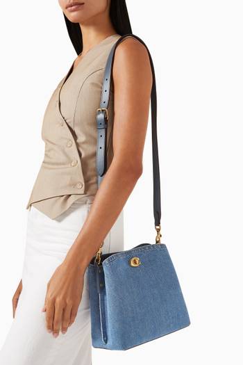 hover state of Willow Bucket Bag in Denim