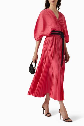 hover state of Benedita Dress in Pleated Cotton-blend