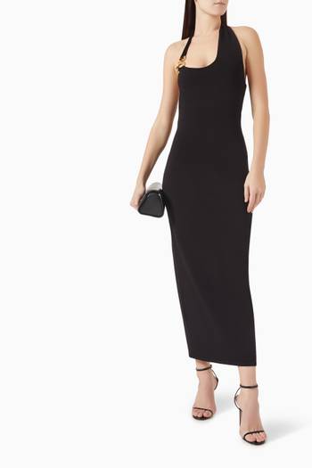 hover state of Enigma Hardware Maxi Dress in Rayon-knit