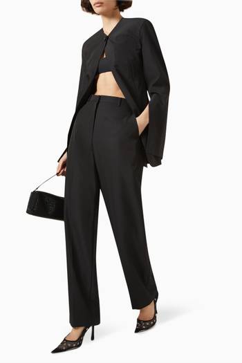 hover state of Low-waist Tailored Pants in Wool-blend