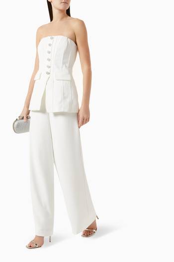 hover state of Bandeau Jumpsuit in Crepe