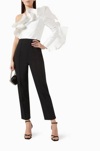 hover state of Hana Ruffle Jumpsuit in Crepe