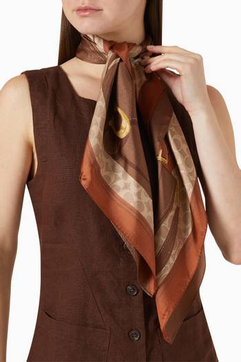 hover state of Tabby-print Square Scarf in Silk