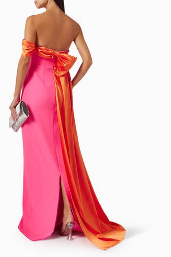 hover state of Two-tone Strapless Maxi Dress