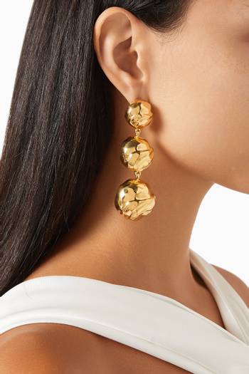hover state of Statement Orbs Earrings in 18kt Gold-plated Brass