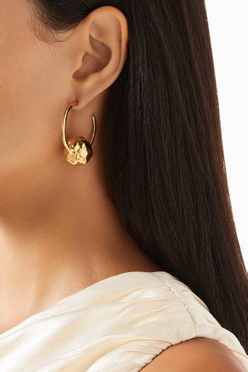 hover state of Statement Orb Earrings in 18kt Gold-plated Brass