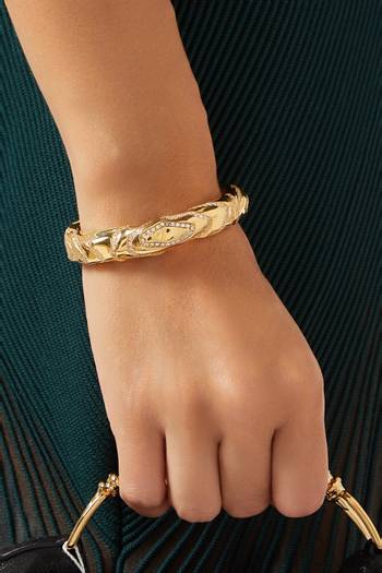 hover state of Wave Bangle in 18kt Gold-plated Brass