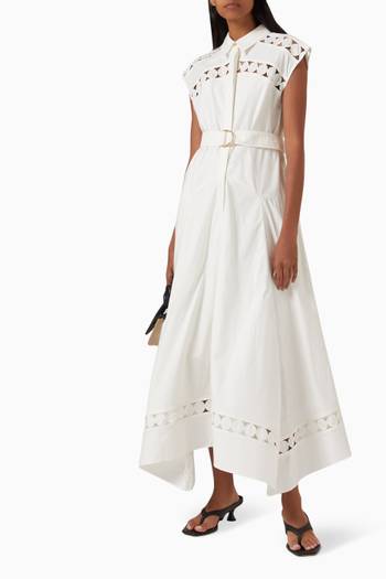 hover state of Keeling Belted Midi Dress in Cotton