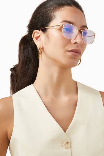 hover state of Neptune Deux Square Sunglasses in Metal