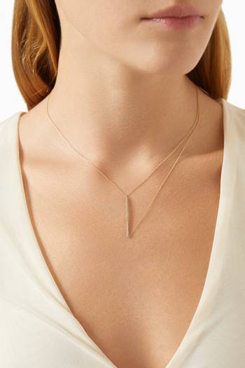 hover state of Diamond Line Necklace in 14kt Yellow Gold