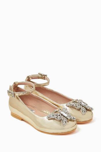 Angelina Ballet Flats in Metallic Leather