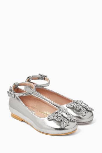 Angelina Ballet Flats in Metallic Leather