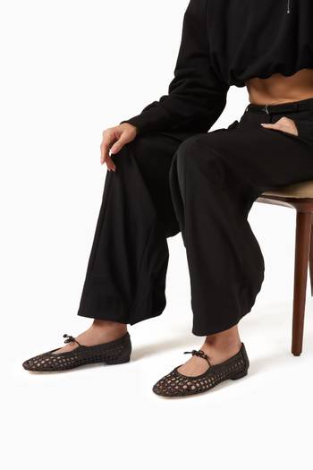 hover state of Marcie Ballet Flats in Woven Fabric