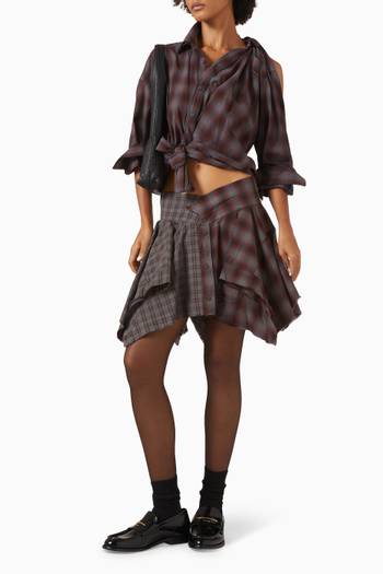hover state of Mid-rise Deconstructed Mini Skirt