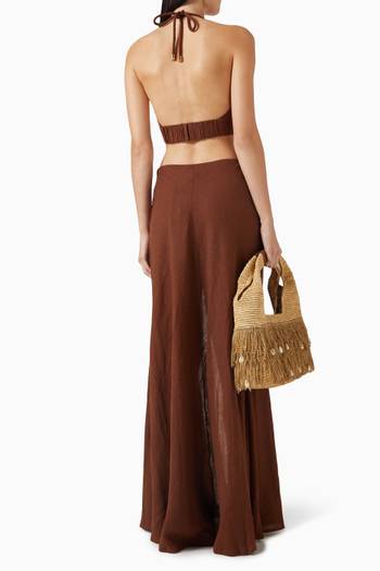 hover state of Ibiza Halter Top in Linen-blend